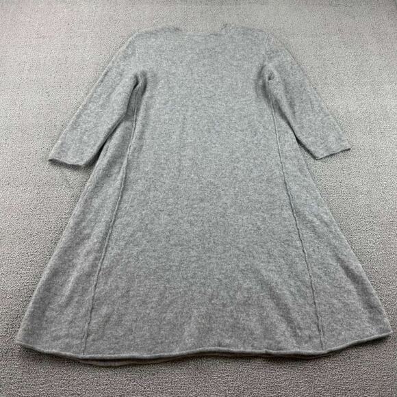 Autumn Cashmere Sweater Dress Women Medium Gray Sleeves Crewneck Knit A line - Picture 2 of 6